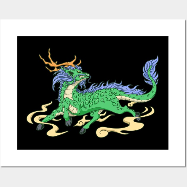 Japanese Yokai figure Kirin Wall Art by Modern Medieval Design